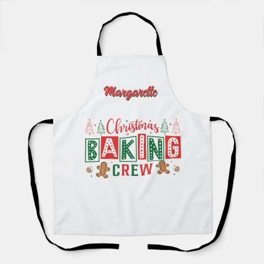 Gingerbread Christmas Baking Crew gepersonaliseerd Schort (Voorkant)