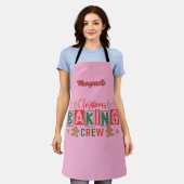 Gingerbread Christmas Baking Crew gepersonaliseerd Schort (Gedragen)