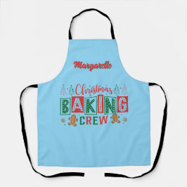 Gingerbread Christmas Baking Crew gepersonaliseerd Schort