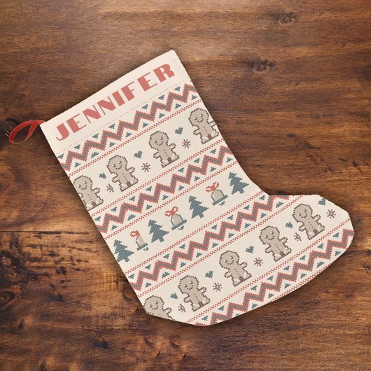 Gingerbread Christmas Bell Pine Tree Custom Name Kleine Kerstsok