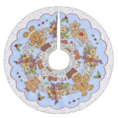 Gingerbread Christmas Blue Treeskirt Kerstboom Rok (Voorkant)