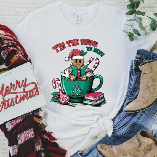 Gingerbread Christmas Book Lover T-shirt
