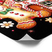 Gingerbread Christmas Bow Christmas House Retro Co Poster (Hoek)