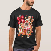 Gingerbread Christmas Bow Christmas House Retro Co T-shirt (Voorkant)