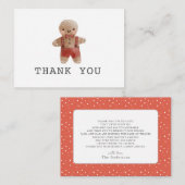 Gingerbread Christmas Boy Baby shower Bedankt Notitiekaartje (Voorkant / Achterkant)