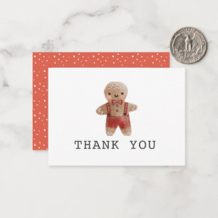 Gingerbread Christmas Boy Baby shower Bedankt Notitiekaartje