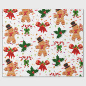 Gingerbread Christmas Candy Ribbon Cadeaupapier (Vlak)