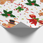 Gingerbread Christmas Candy Ribbon Cadeaupapier (Hoek)