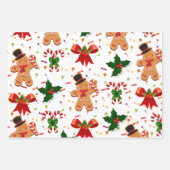 Gingerbread Christmas Candy Ribbon Inpakpapier Vel (Voorkant 3)