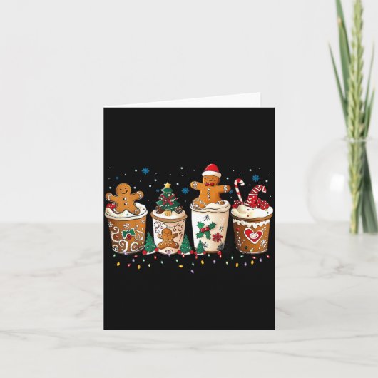 Gingerbread Christmas Coffee Cute Sweet Winter Hol Kaart (Voorkant)