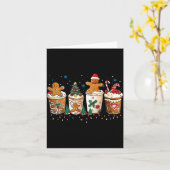 Gingerbread Christmas Coffee Cute Sweet Winter Hol Kaart (Gele Bloem)