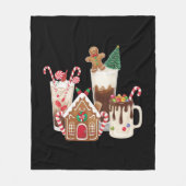 Gingerbread Christmas Coffee Lover Gift Kerstmis Fleece Deken (Voorkant)