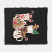 Gingerbread Christmas Coffee Lover Gift Kerstmis Fleece Deken (Voorkant (Horizontaal))