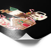 Gingerbread Christmas Coffee Lover Gift Kerstmis Foto Afdruk (Hoek)