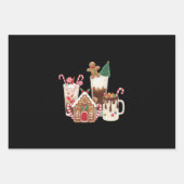 Gingerbread Christmas Coffee Lover Gift Kerstmis Inpakpapier Vel (Voorkant)