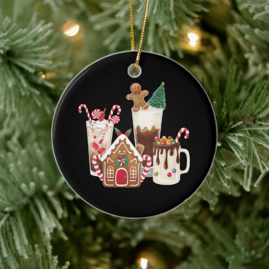 Gingerbread Christmas Coffee Lover Gift Kerstmis Keramisch Ornament (Boom)