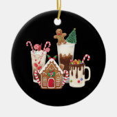 Gingerbread Christmas Coffee Lover Gift Kerstmis Keramisch Ornament (Voorkant)