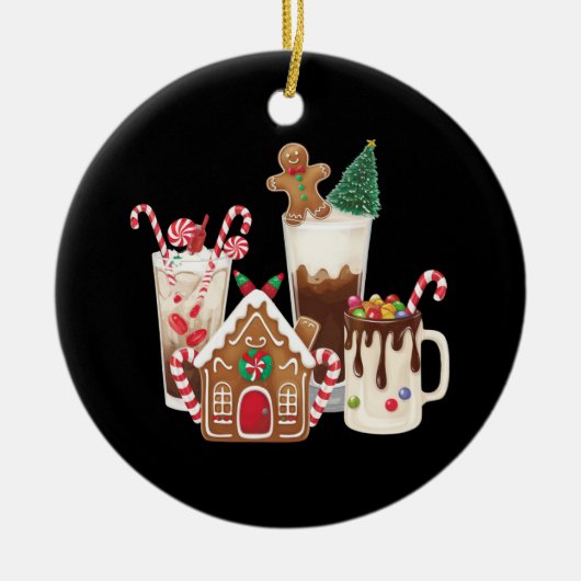 Gingerbread Christmas Coffee Lover Gift Kerstmis Keramisch Ornament (Voorkant)