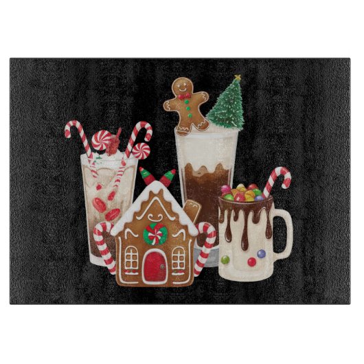 Gingerbread Christmas Coffee Lover Gift Kerstmis Snijplank (Voorkant)