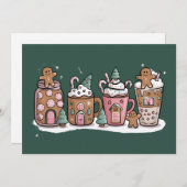 Gingerbread Christmas Coffee Lover Latte Drink Feestdagenkaart (Voorkant / Achterkant)