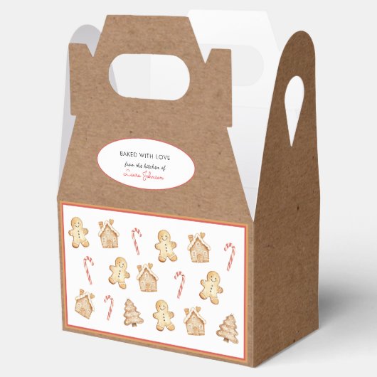 Gingerbread Christmas Cookie Exchange kraftpapier Bedankdoosjes (Geopend)