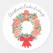 Gingerbread Christmas Cookie Exchange  Ronde Sticker (Voorkant)