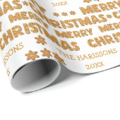 Gingerbread Christmas Cookies Alfabet Naam Cadeaupapier (Rol Hoek)