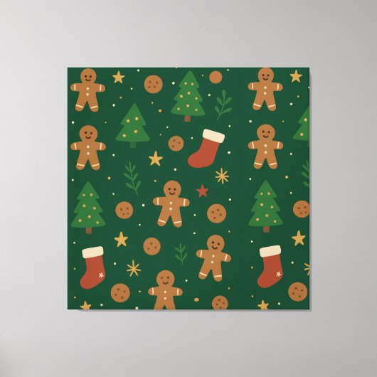 Gingerbread Christmas Fun Canvas Afdruk (Voorkant)