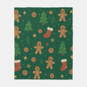 Gingerbread Christmas Fun Fleece Deken (Voorkant)