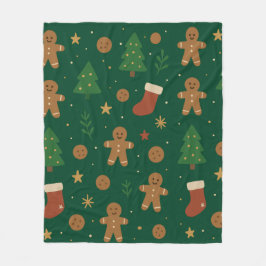 Gingerbread Christmas Fun Fleece Deken