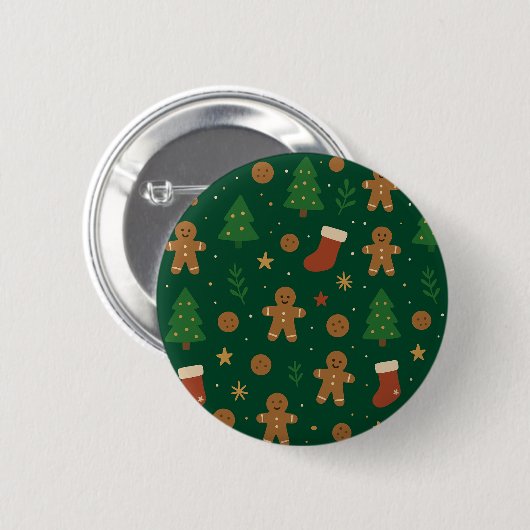Gingerbread Christmas Fun Ronde Button 5,7 Cm (Voorkant /achterkant)