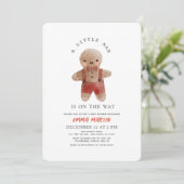 Gingerbread Christmas Holiday Boy Baby shower Kaart (Staand voorkant)