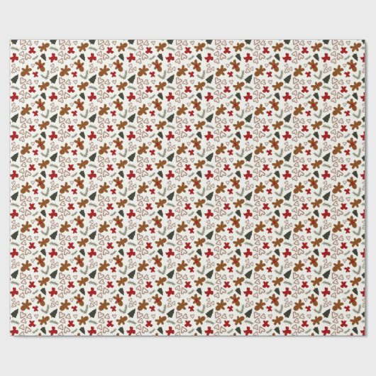 Gingerbread Christmas Holiday Candy Cane Gift Wrap Cadeaupapier (Vlak)