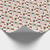 Gingerbread Christmas Holiday Candy Cane Gift Wrap Cadeaupapier (Hoek)