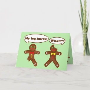 Gingerbread Christmas Humor   Green Feestdagen Kaart