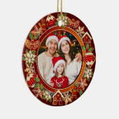 & Gingerbread Christmas I Custom Holiday Keepsake Keramisch Ornament (Rechts)