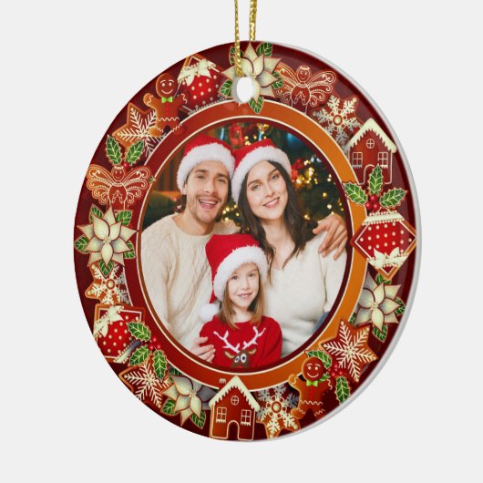 & Gingerbread Christmas I Custom Holiday Keepsake Keramisch Ornament (Links)