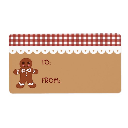 Gingerbread Christmas Kitchen Cadeau Label Labels (Voorkant)