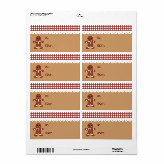 Gingerbread Christmas Kitchen Cadeau Label Labels (Full Sheet)