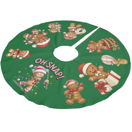 Gingerbread Christmas "Oh Snap!" Kerstboom Rok (Gekanteld)