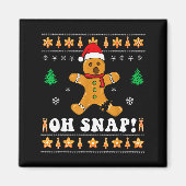 Gingerbread Christmas Oh Snap! Xmas Baking Baker H Magneet (Voorkant)