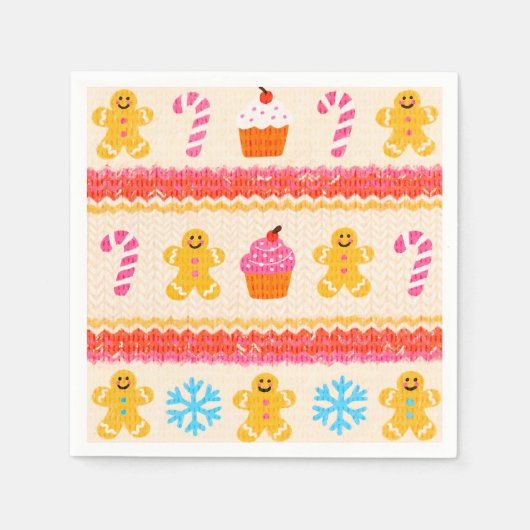 Gingerbread Christmas Paper Napkins Servet (Voorkant)