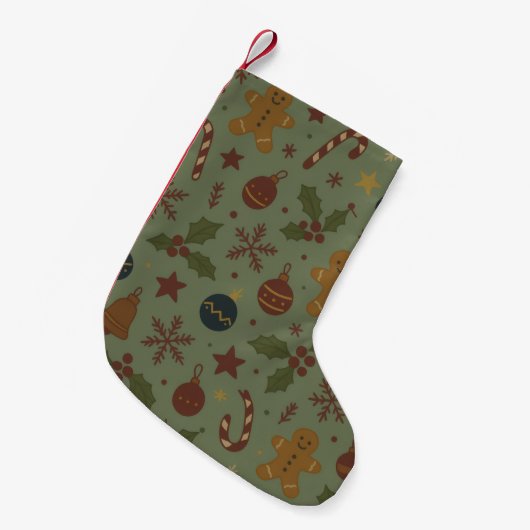 Gingerbread Christmas Stocking Kleine Kerstsok (Voorkant (Hangend))