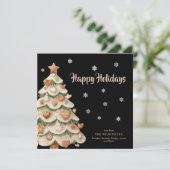 Gingerbread Christmas Tree Snowflake Holiday Card Kaart (Staand voorkant)