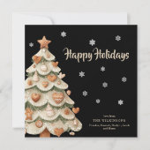 Gingerbread Christmas Tree Snowflake Holiday Card Kaart (Voorkant)