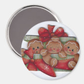 Gingerbread Christmas Trio Magnet (Voorkant / Achterkant)