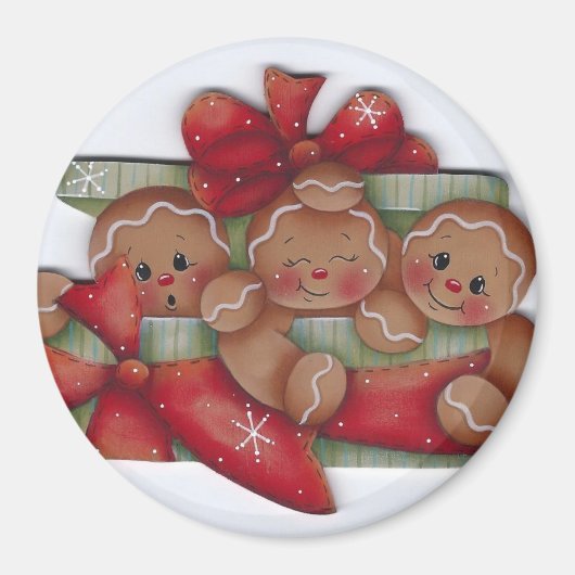 Gingerbread Christmas Trio Magnet (Voorkant)