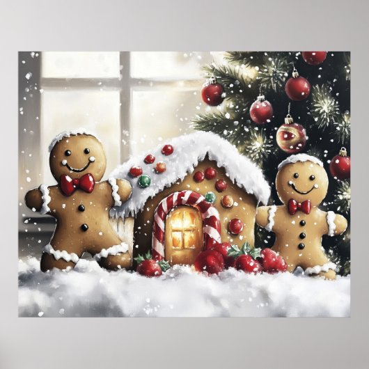 Gingerbread Christmas Wall Art Poster (Voorkant)