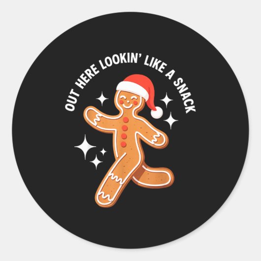Gingerbread Christmas Xmas Couple Hot Girlfriend - Ronde Sticker (Voorkant)