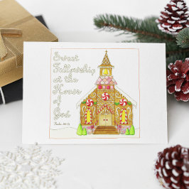 Gingerbread Church Sweet Fellowship Inspirerend Briefkaart